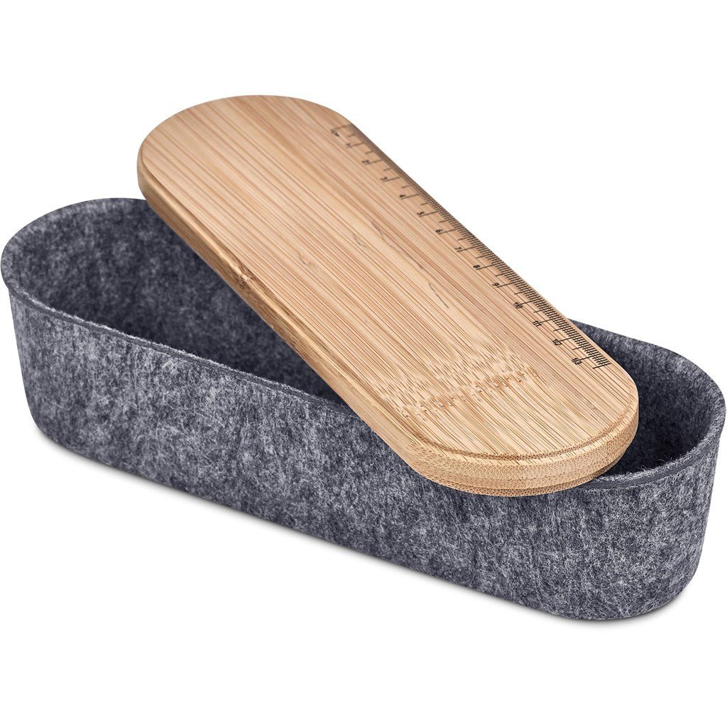 Okiyo Byoga Recycled PET Felt & Bamboo Stationery Case - Brand your company Logo! Get a quote - Promo Lingo