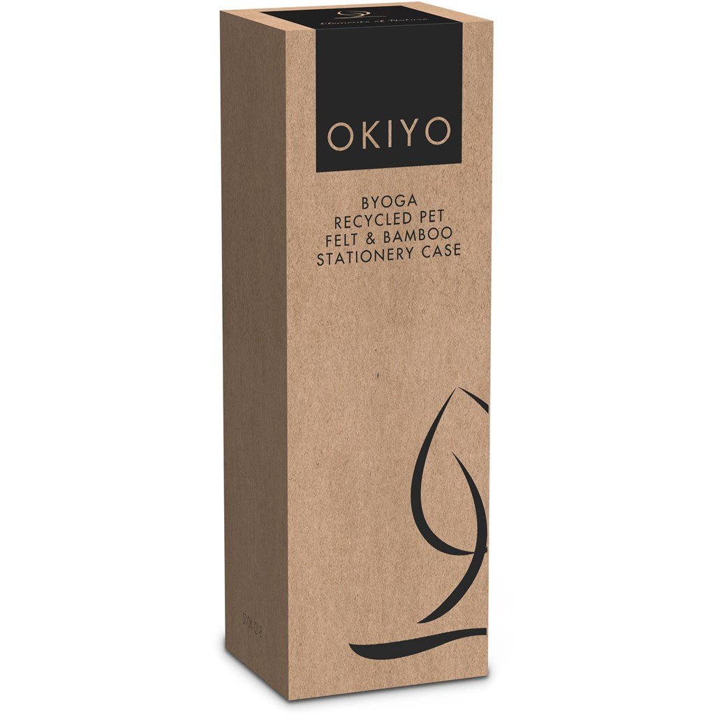 Okiyo Byoga Recycled PET Felt & Bamboo Stationery Case - Brand your company Logo! Get a quote - Promo Lingo