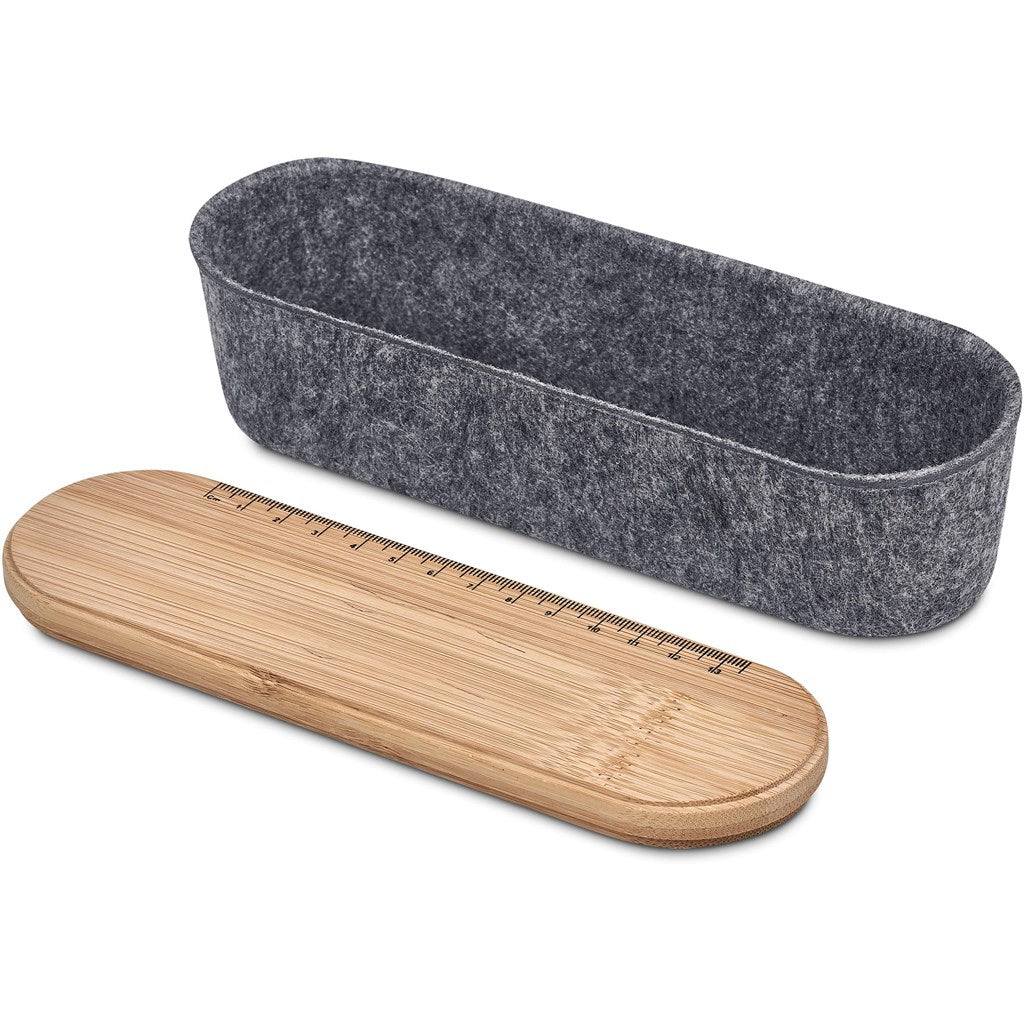Okiyo Byoga Recycled PET Felt & Bamboo Stationery Case - Brand your company Logo! Get a quote - Promo Lingo
