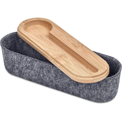 Okiyo Byoga Recycled PET Felt & Bamboo Stationery Case - Brand your company Logo! Get a quote - Promo Lingo