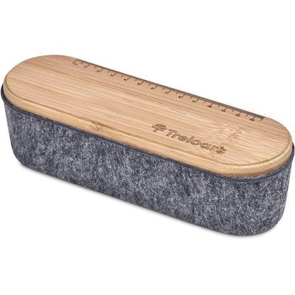 Okiyo Byoga Recycled PET Felt & Bamboo Stationery Case - Brand your company Logo! Get a quote - Promo Lingo