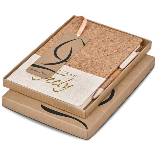 Okiyo Cardon Cork Notebook & Pen Set - Brand your company Logo! Get a quote - Promo Lingo