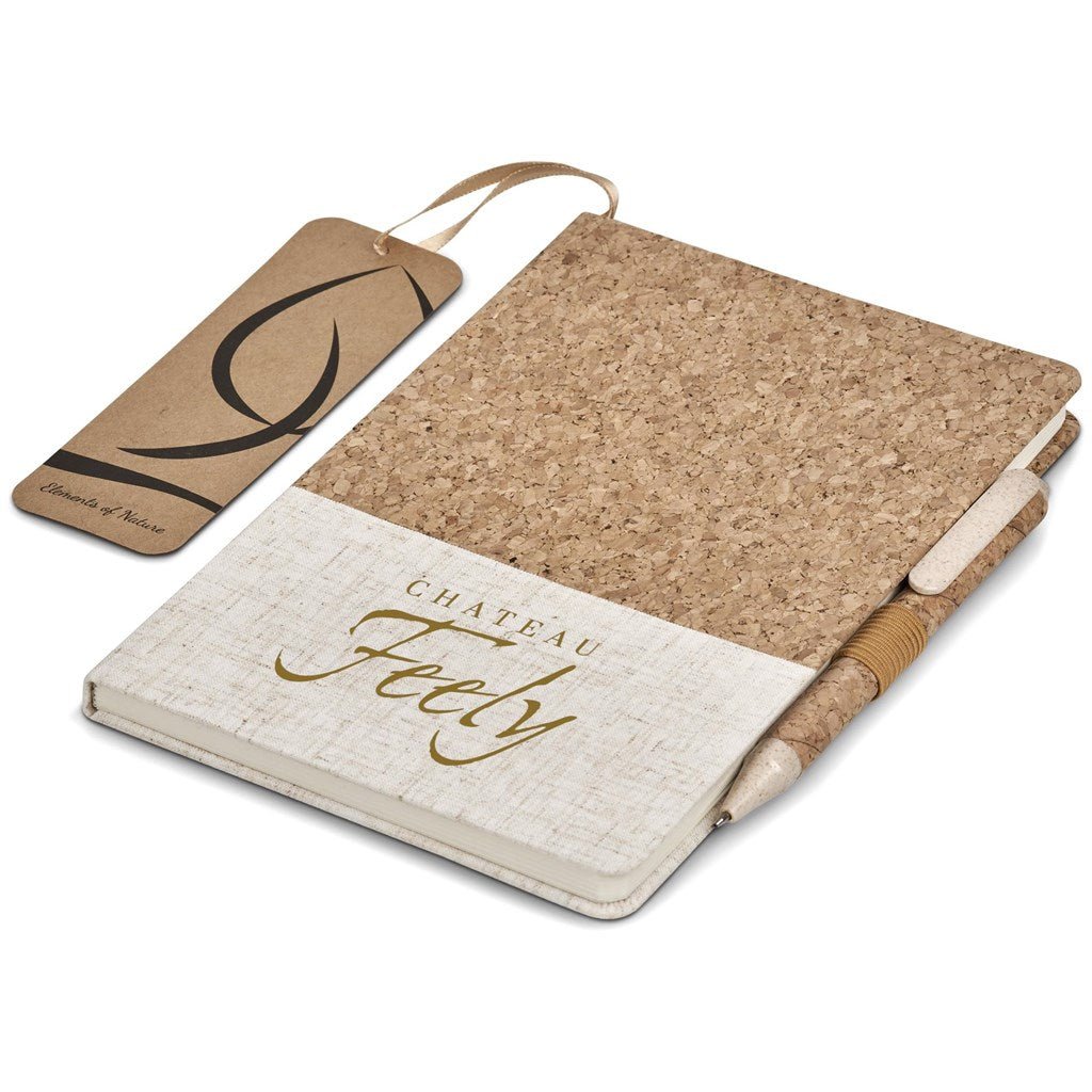 Okiyo Cardon Cork Notebook & Pen Set - Brand your company Logo! Get a quote - Promo Lingo