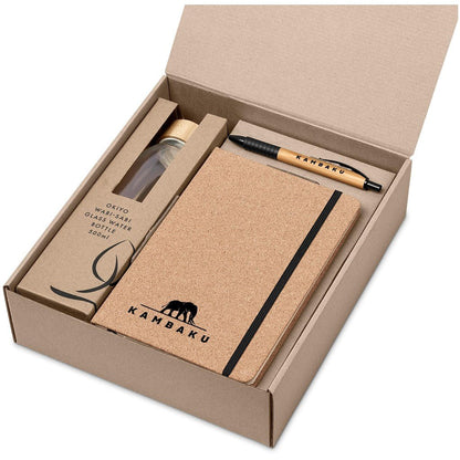 Okiyo Chiba Kraft Gift Set - Eco - Friendly Elegance Unboxed - Brand your company Logo! Get a quote - Promo Lingo