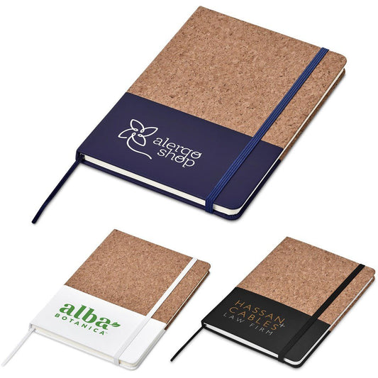 Okiyo Denki Cork A5 Hard Cover Notebook - Brand your company Logo! Get a quote - Promo Lingo