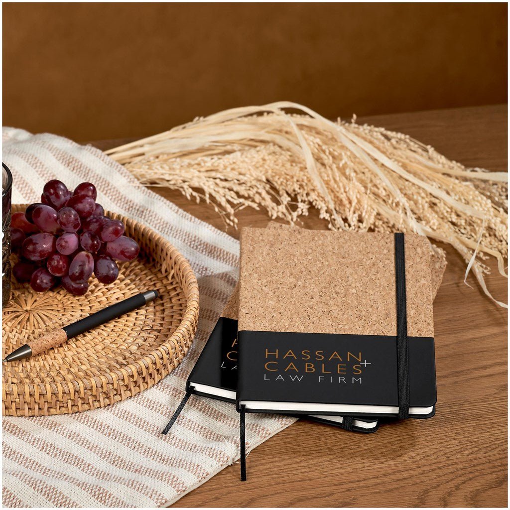 Okiyo Denki Cork A5 Hard Cover Notebook - Brand your company Logo! Get a quote - Promo Lingo