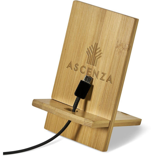 Okiyo Ekslens Bamboo Phone Stand - Brand your company Logo! Get a quote - Promo Lingo