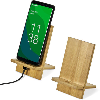 Okiyo Ekslens Bamboo Phone Stand - Brand your company Logo! Get a quote - Promo Lingo