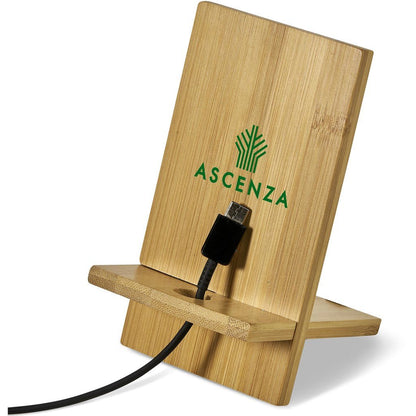 Okiyo Ekslens Bamboo Phone Stand - Brand your company Logo! Get a quote - Promo Lingo