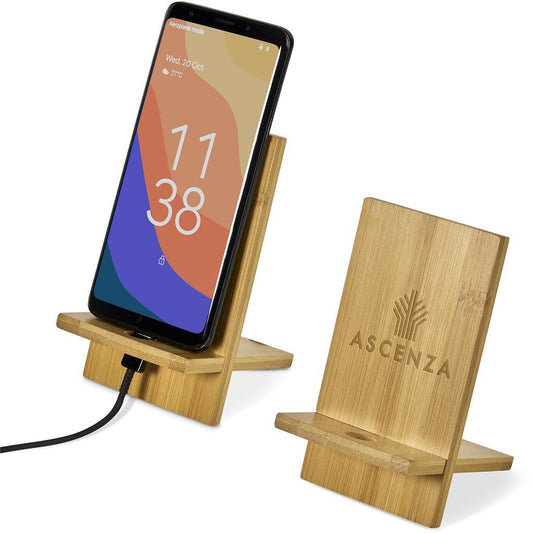Okiyo Ekslens Bamboo Phone Stand - Brand your company Logo! Get a quote - Promo Lingo