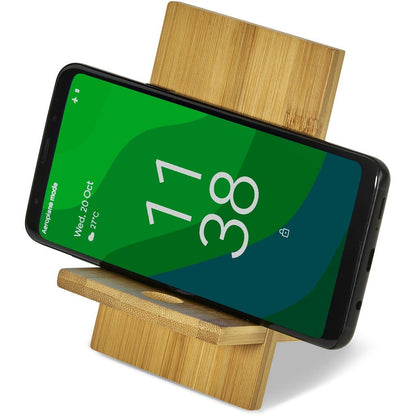 Okiyo Ekslens Bamboo Phone Stand - Brand your company Logo! Get a quote - Promo Lingo