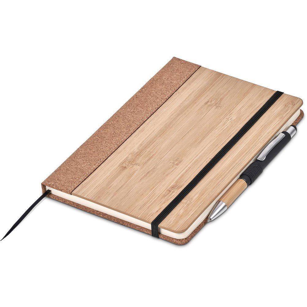 Okiyo Eri Bamboo & Cork Notebook & Pen Set A5 Notebooks - Get the best branded items from - Promo Lingo