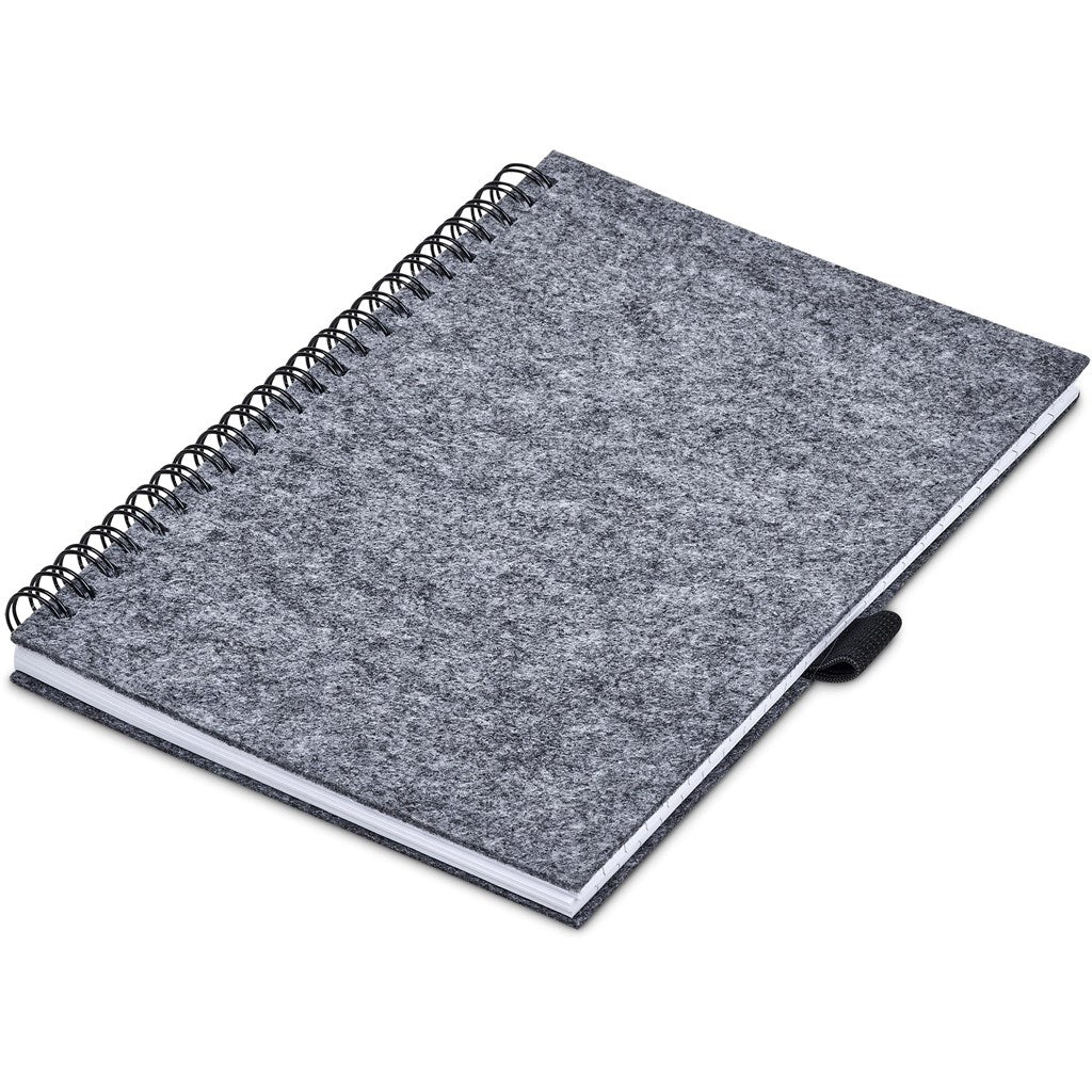 Okiyo Fuji Recycled PET Felt A5 Spiral Notebook - Brand your company Logo! Get a quote - Promo Lingo