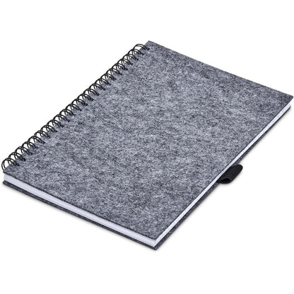 Okiyo Fuji Recycled PET Felt A5 Spiral Notebook - Brand your company Logo! Get a quote - Promo Lingo