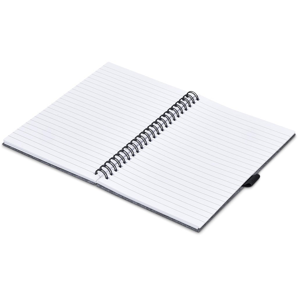 Okiyo Fuji Recycled PET Felt A5 Spiral Notebook - Brand your company Logo! Get a quote - Promo Lingo