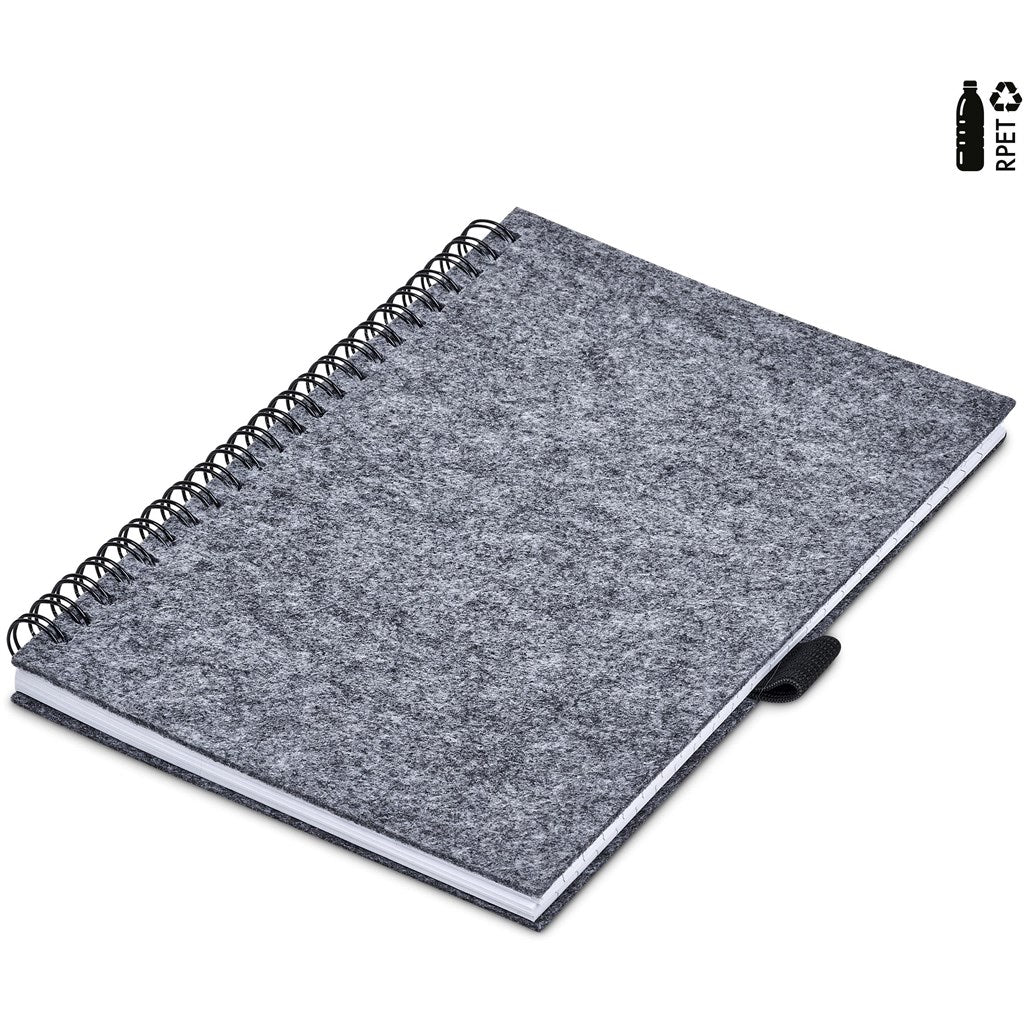 Okiyo Fuji Recycled PET Felt A5 Spiral Notebook - Brand your company Logo! Get a quote - Promo Lingo