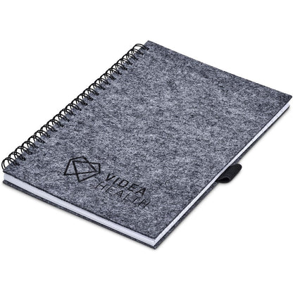 Okiyo Fuji Recycled PET Felt A5 Spiral Notebook - Brand your company Logo! Get a quote - Promo Lingo