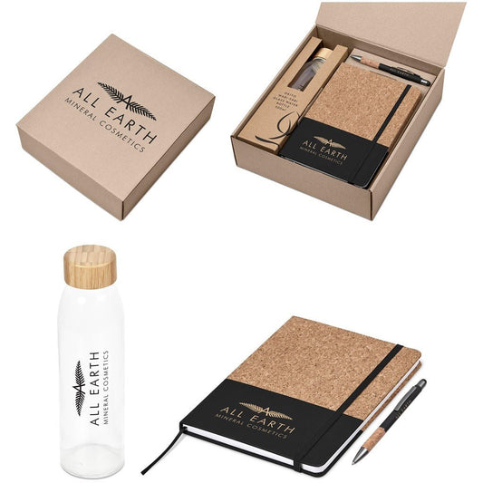 Okiyo Goda Kraft Gift Set - Eco - Friendly Corporate Essentials - Brand your company Logo! Get a quote - Promo Lingo