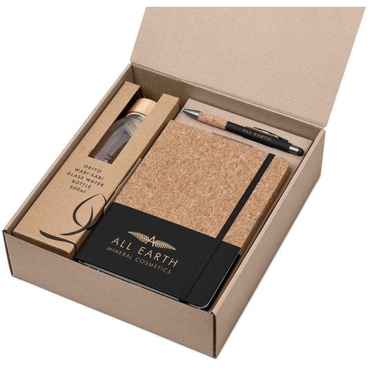 Okiyo Goda Kraft Gift Set - Eco - Friendly Corporate Essentials - Brand your company Logo! Get a quote - Promo Lingo