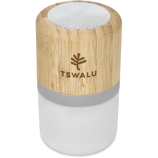 Okiyo Heiwa Bamboo Bluetooth Speaker & Night Light - Brand your company Logo! Get a quote - Promo Lingo