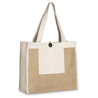 Okiyo Hikari Jute & Cotton Tote for Eco - Friendly Style - Brand your company Logo! Get a quote - Promo Lingo
