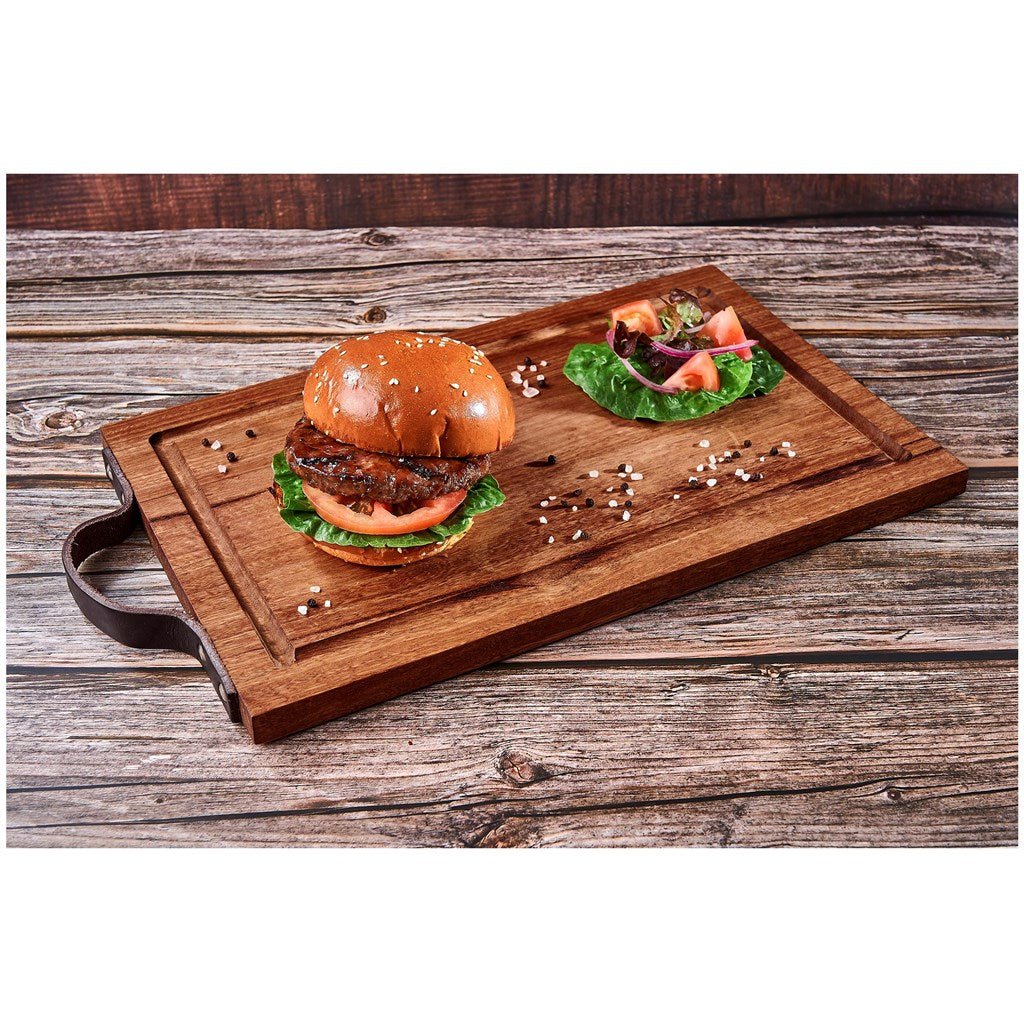 Okiyo Homegrown Large Hardwood Steak Board with Juice Groove - Brand your company Logo! Get a quote - Promo Lingo