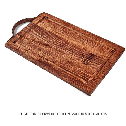 Okiyo Homegrown Large Hardwood Steak Board with Juice Groove - Brand your company Logo! Get a quote - Promo Lingo