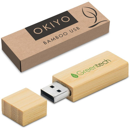 Okiyo Komorebi Bamboo Flash Drive - 16GB - Brand your company Logo! Get a quote - Promo Lingo