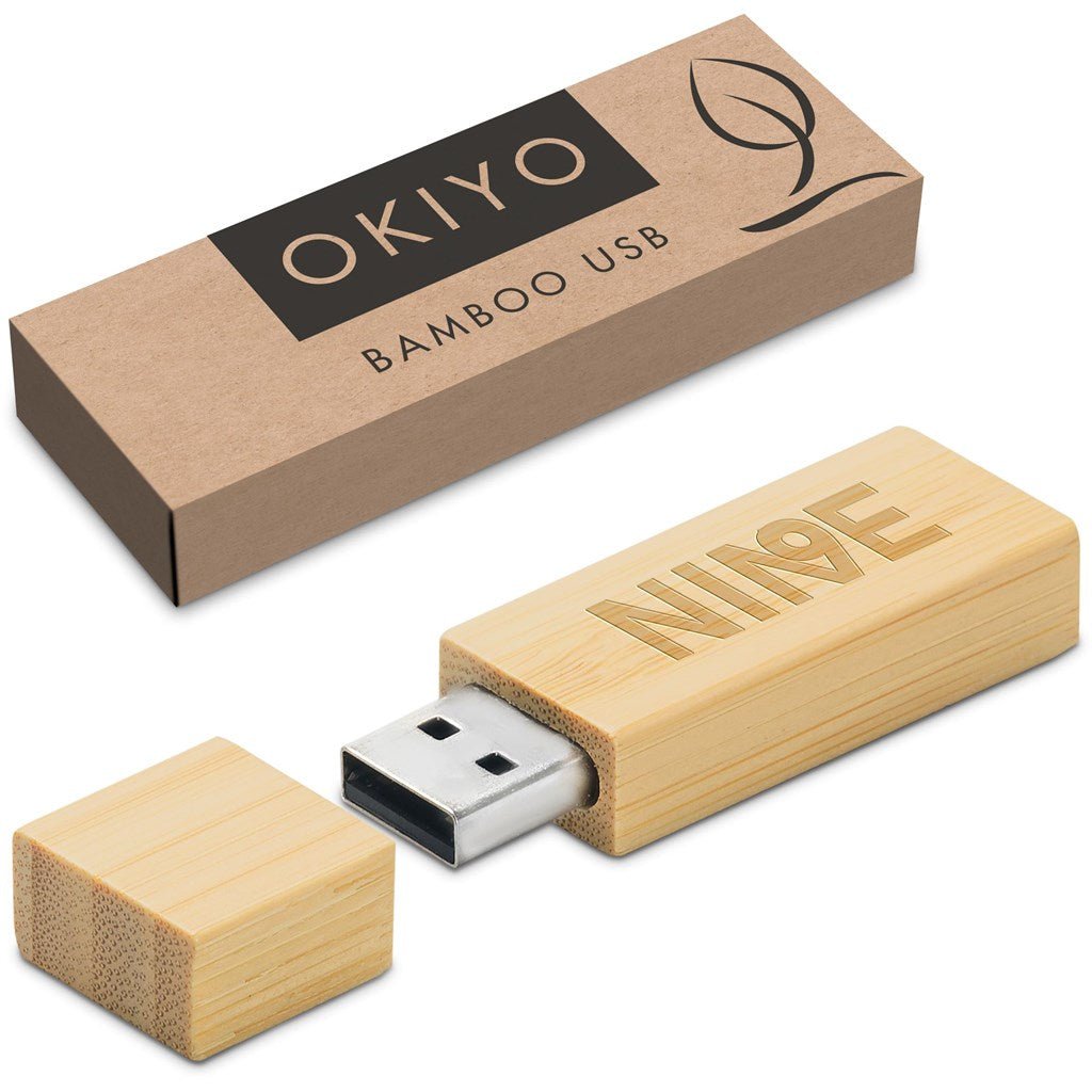 Okiyo Komorebi Bamboo Flash Drive - 16GB - Brand your company Logo! Get a quote - Promo Lingo