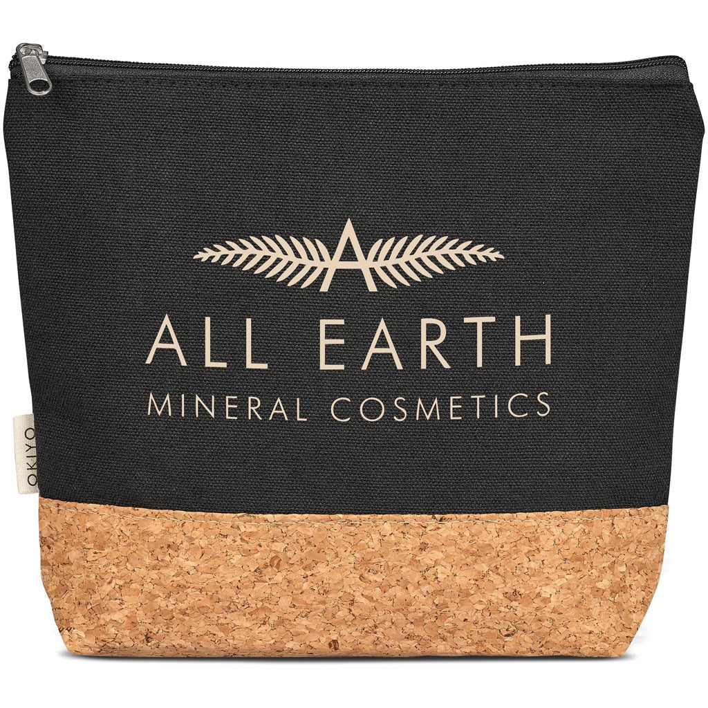 Okiyo Koruku Cork & Cotton Cosmetic Bag for Everyday Use - Brand your company Logo! Get a quote - Promo Lingo