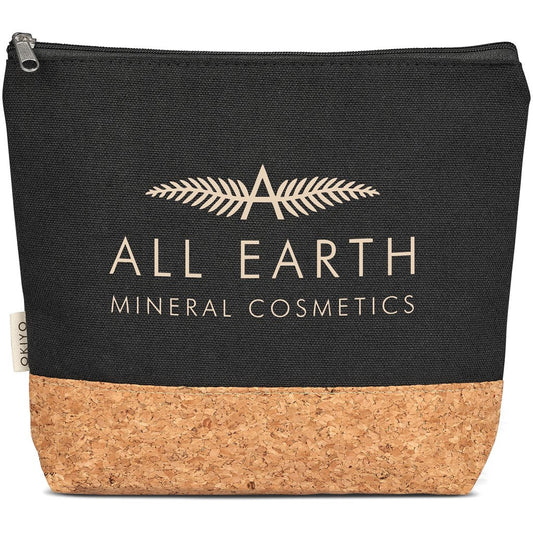 Okiyo Koruku Cork & Cotton Cosmetic Bag for Everyday Use - Brand your company Logo! Get a quote - Promo Lingo