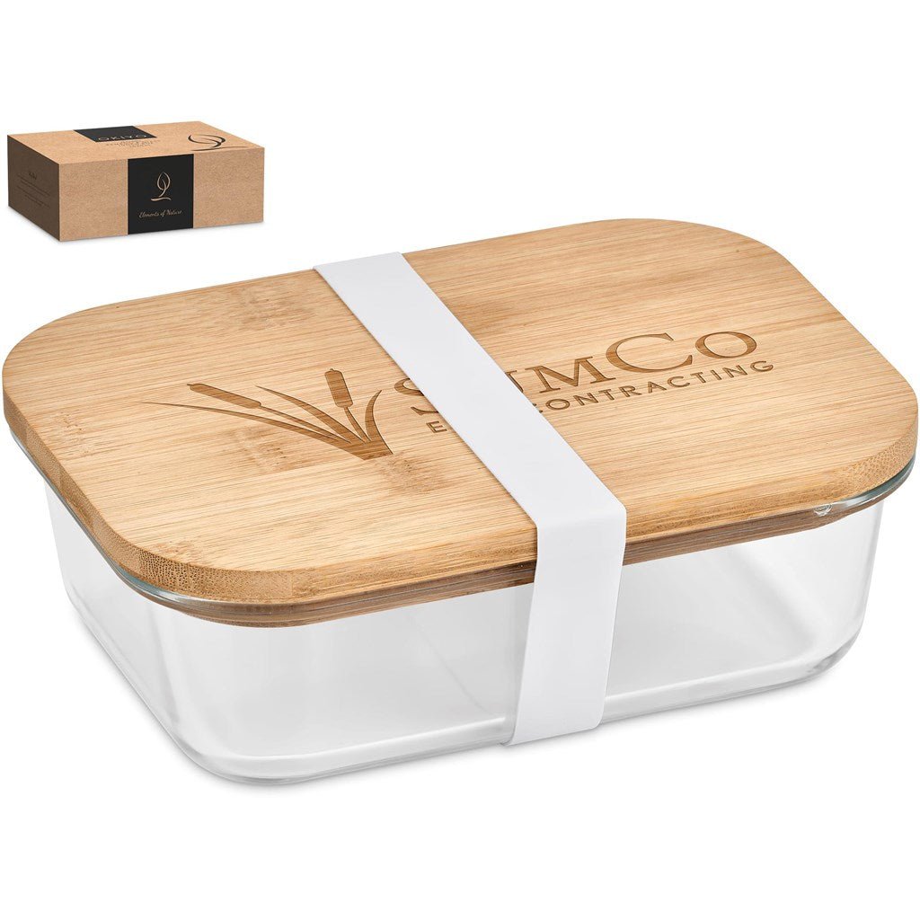 Okiyo Moshi Glass & Bamboo Lunch Box with Secure Seal - Brand your company Logo! Get a quote - Promo Lingo