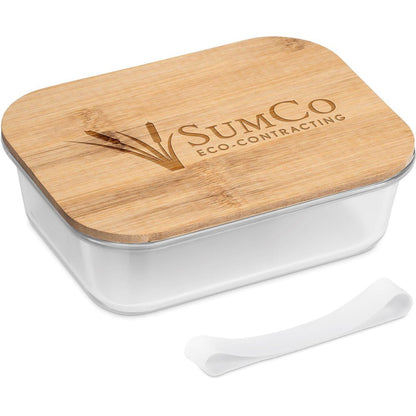 Okiyo Moshi Glass & Bamboo Lunch Box with Secure Seal - Brand your company Logo! Get a quote - Promo Lingo