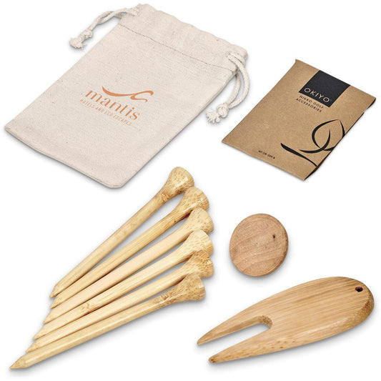 Okiyo Nikko Bamboo Golf Accessories Set for Eco - Friendly Play - Brand your company Logo! Get a quote - Promo Lingo