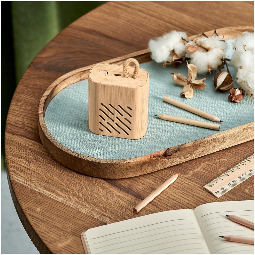 Okiyo Odoriko Bamboo Bluetooth Speaker - Brand your company Logo! Get a quote - Promo Lingo