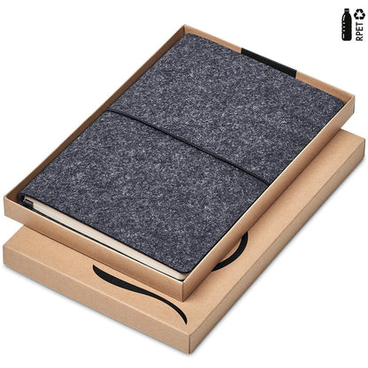 Okiyo Rika Recycled PET Felt A5 Soft Cover Notebook - Brand your company Logo! Get a quote - Promo Lingo