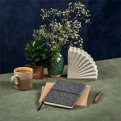 Okiyo Rika Recycled PET Felt A5 Soft Cover Notebook - Brand your company Logo! Get a quote - Promo Lingo