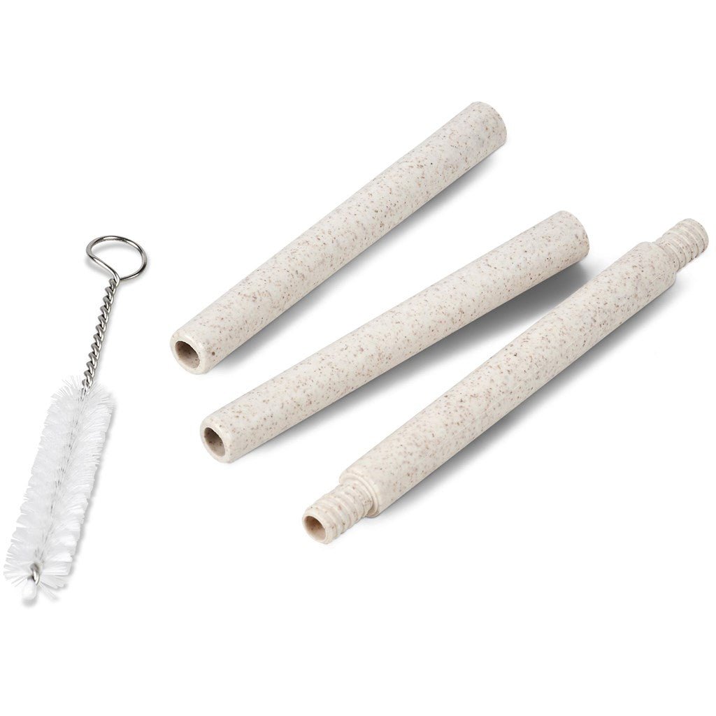 Okiyo Saiko Wheat Straw Straw Set with Cleaner Included - Brand your company Logo! Get a quote - Promo Lingo
