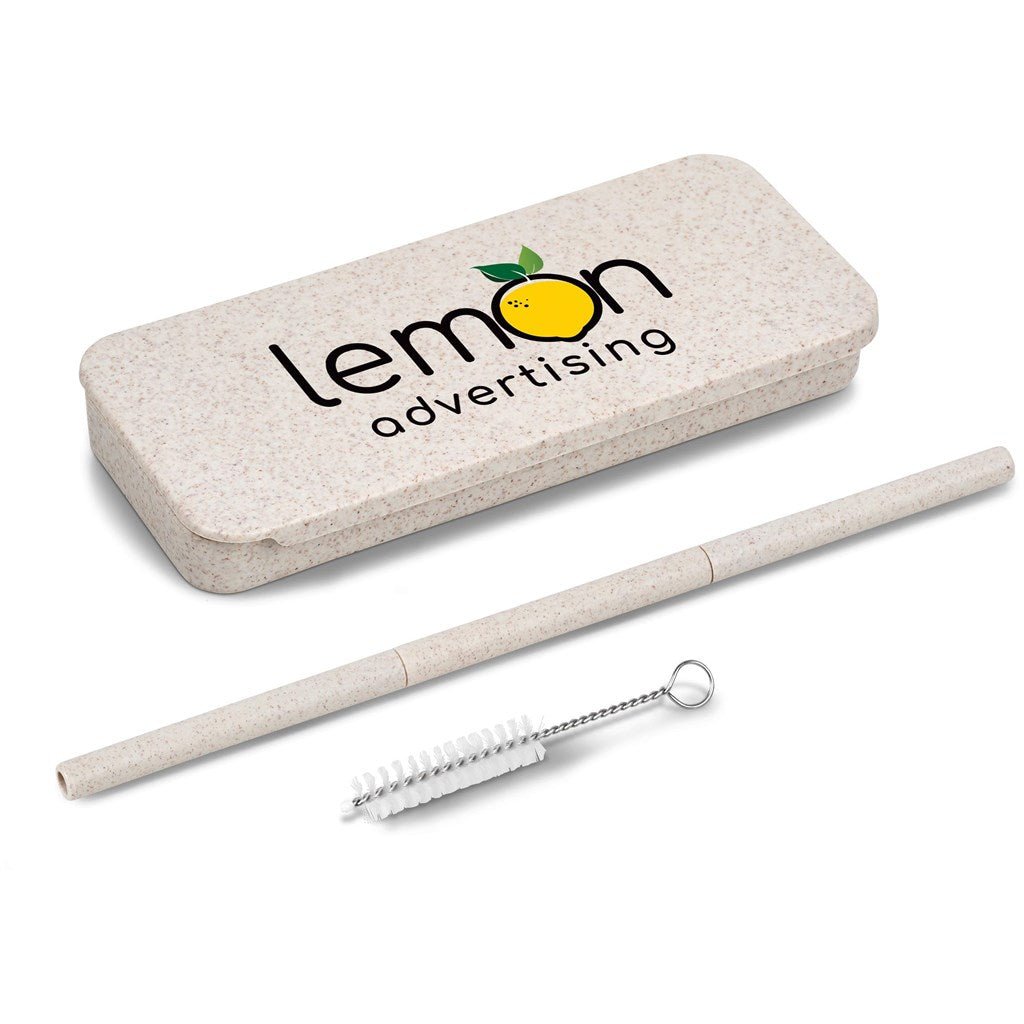 Okiyo Saiko Wheat Straw Straw Set with Cleaner Included - Brand your company Logo! Get a quote - Promo Lingo