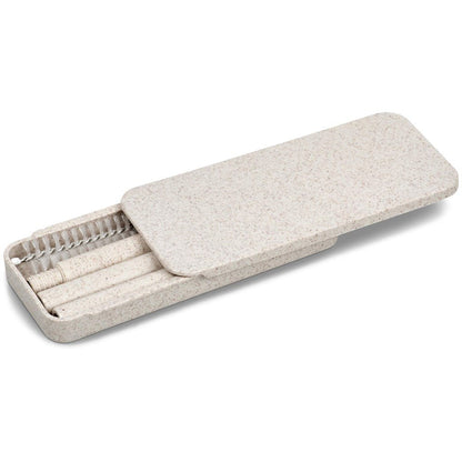 Okiyo Saiko Wheat Straw Straw Set with Cleaner Included - Brand your company Logo! Get a quote - Promo Lingo