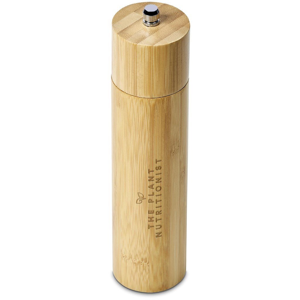 Okiyo Shioki Bamboo Salt or Pepper Mill for Natural Flavor - Brand your company Logo! Get a quote - Promo Lingo