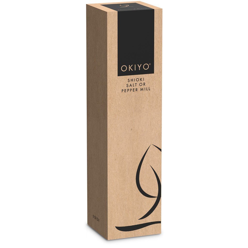 Okiyo Shioki Bamboo Salt or Pepper Mill for Natural Flavor - Brand your company Logo! Get a quote - Promo Lingo