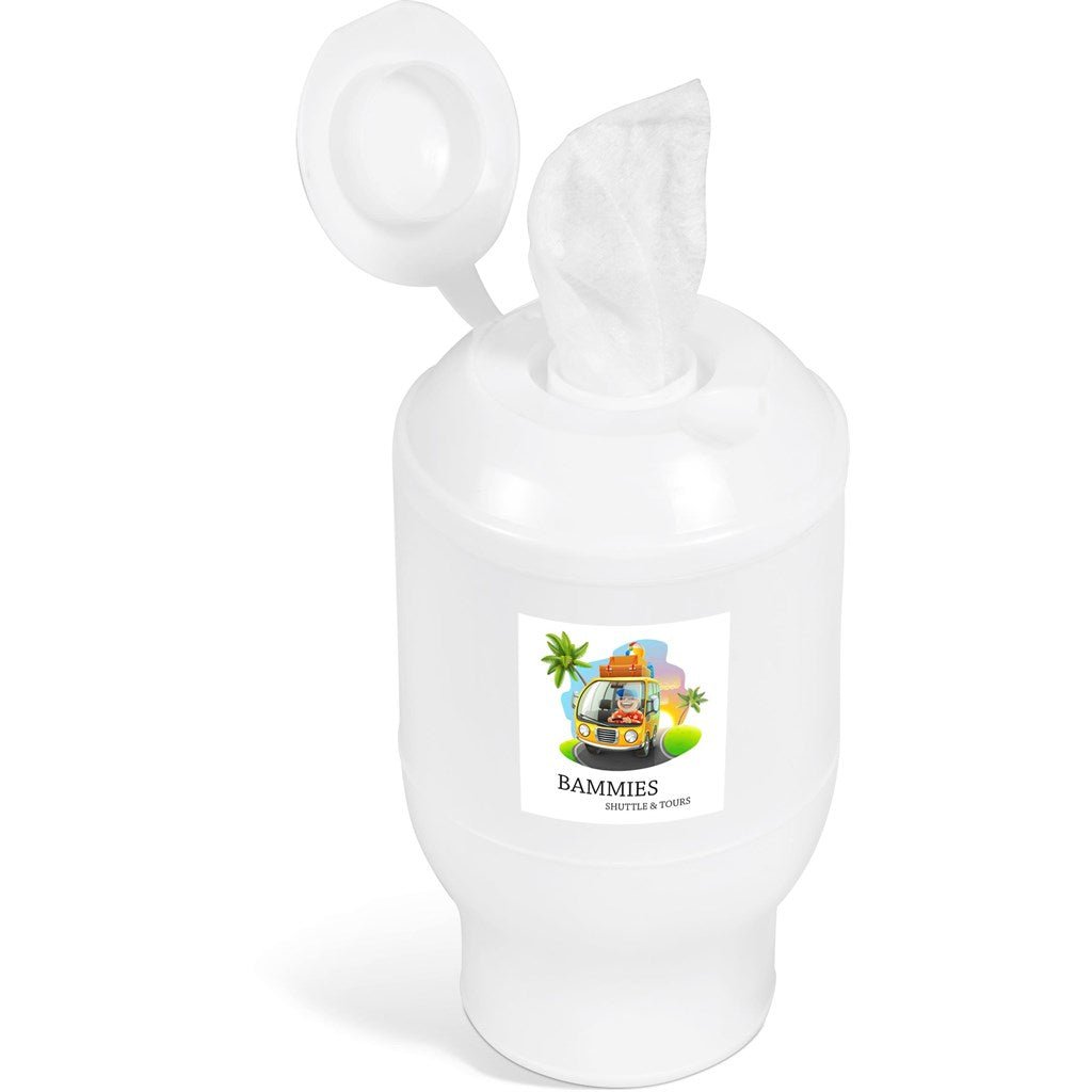 On - The - Go Wet Wipes - 60 sheets - Brand your company Logo! Get a quote - Promo Lingo