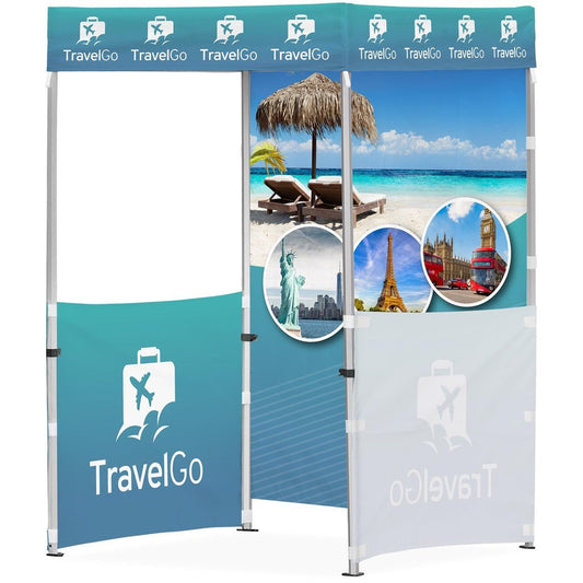 Ovation Sublimated Gazebo 1.5m X 1.5m - 2 Half - Wall Skins - 1 Full - Wall Skin - Brand your company Logo! Get a quote - Promo Lingo