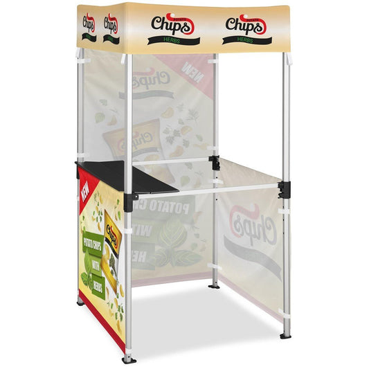 Ovation Sublimated Gazebo 1m X 1m Kiosk - 3 Half - Wall Skins - 1 Full - Wall Skin - Brand your company Logo! Get a quote - Promo Lingo