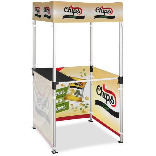 Ovation Sublimated Gazebo 1m X 1m Kiosk - 3 Half - Wall Skins - Brand your company Logo! Get a quote - Promo Lingo