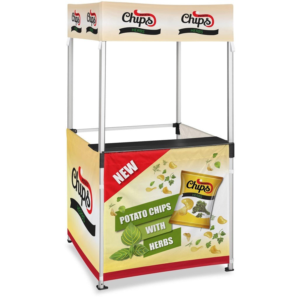 Ovation Sublimated Gazebo 1m X 1m Kiosk - 3 Half - Wall Skins - Brand your company Logo! Get a quote - Promo Lingo