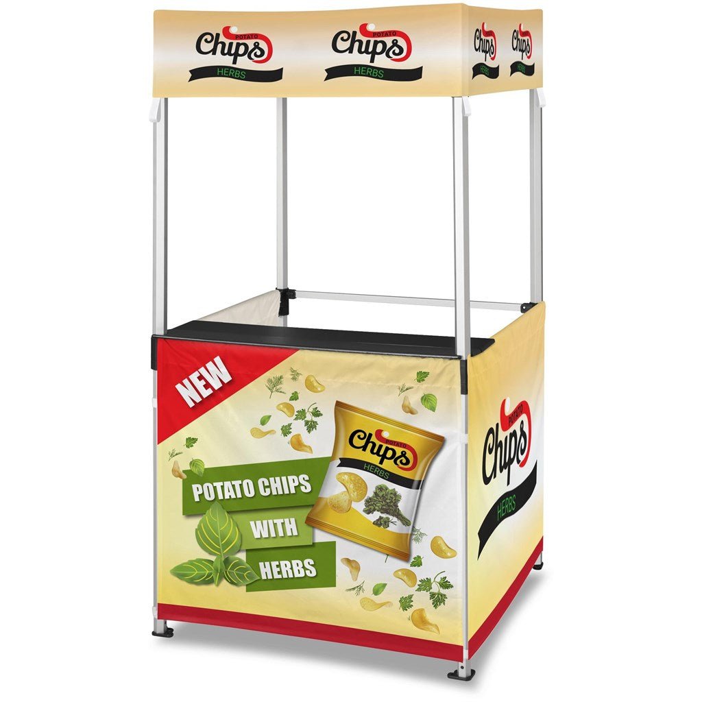 Ovation Sublimated Gazebo 1m X 1m Kiosk - 3 Half - Wall Skins - Brand your company Logo! Get a quote - Promo Lingo