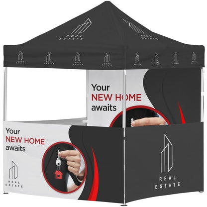 Ovation Sublimated Gazebo 2m X 2m Petite Frame - 3 Half - Wall Skins - 1 Full Wall Skin - Brand your company Logo! Get a quote - Promo Lingo
