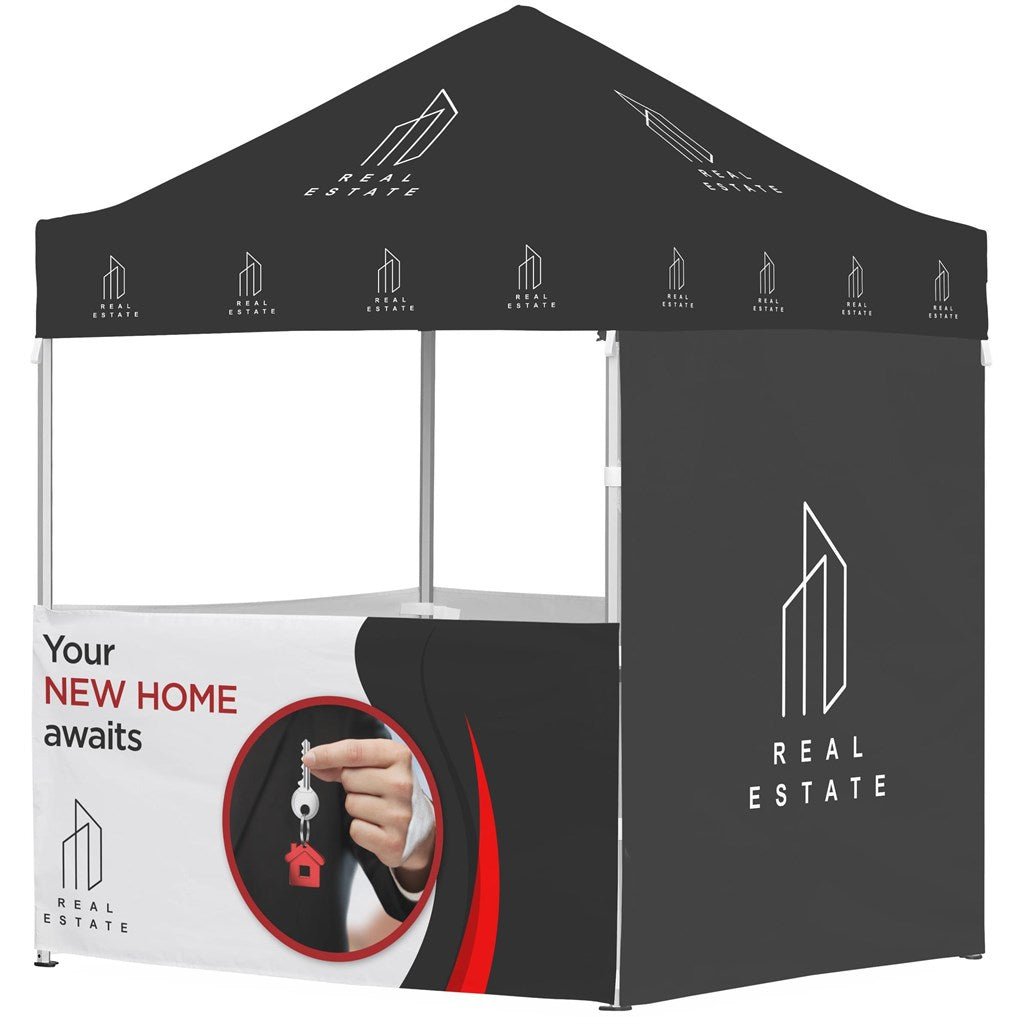 Ovation Sublimated Gazebo 2m X 2m Petite Frame - 3 Half - Wall Skins - 1 Full Wall Skin - Brand your company Logo! Get a quote - Promo Lingo